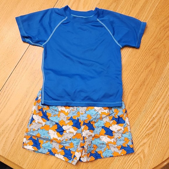 Kanu/Wippette Toddler Rashgaurd & Swim Trunk Set Size 4T